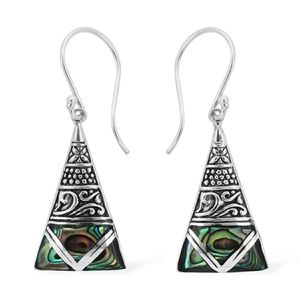 Triangle Abalone Shell Earrings in 925 Sterling Silver
